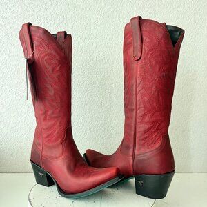 Lane SMOKESHOW Womens Cowboy Boots 10 Red Western Cowgirl Mid Calf Tall Zipper